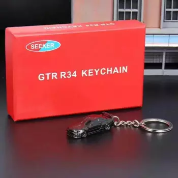 Литый под давлением в масштабе 1/87 Nissan GTR, модель автомобиля из сплава, модель автомобиля GTR R34, брелок, коллекционная игрушка, имитация подарка, сувенир