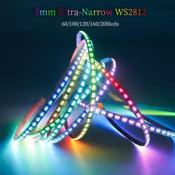 LOAMLIN RGBIC светодиодная лента WS2812B 5мм 60/100 светодиодов/м