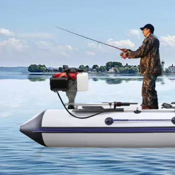 Лодочный двигатель Hangkai 4HP, сверхмощный подвесной мотор, 4-тактный подвесной мотор для надувной лодки с бензолиной, система воздушного охлаждения 53,2 куб. См