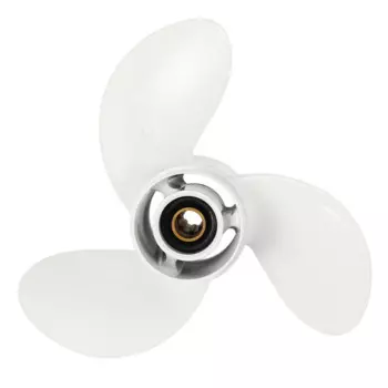Лодочный подвесной пропеллер 6G1-45941-00-El для Yamaha 6-8Hp 8 1/2X8 1/2 Белый алюминиевый сплав 7 шлифовальных зубцов R вращение 3 Лопасти