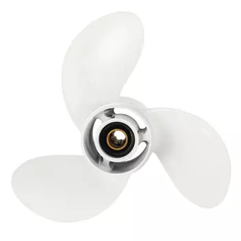 Лодочный подвесной пропеллер 6G1-45941-00-El для Yamaha 6-8Hp 8 1/2X8 1/2 Белый алюминиевый сплав 7 шлифовальных зубцов R вращение 3 Лопасти