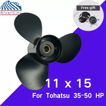 Лодочный пропеллер 11x15 для Tohatsu Nissan 35hp 40hp 50hp Подвесной винтовой лодочный мотор из алюминиевого сплава пропеллер 3 Blad 13 Spline