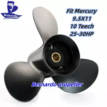 Лодочный пропеллер 9,5x11 подходит для Mercury Mariner, подвесной двигатель 25 28 30 л.с., винт из алюминиевого сплава, 3 лопасти, 10 зубьев