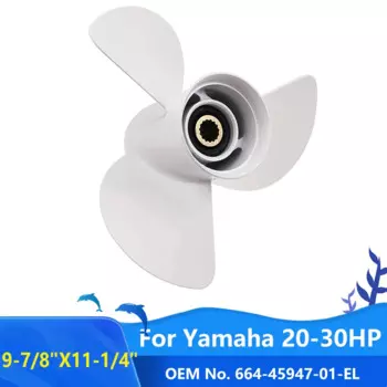 Лодочный пропеллер 9-7/8x11-1/4 подходит для Yamaha, подвесной 25HP-30HP, 3 лезвия, Алюминиевый Пропеллер, 10 зубьев позвоночника RH OEM NO: 664-45947-01-EL