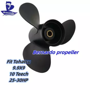 Лодочный пропеллер 9,9x9, подходящий для подвесных двигателей Tohatsu Mariner 25 HP 30 HP, Алюминиевый винт с 3 лопастями и 10 зубьями