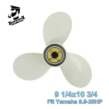 Лодочный пропеллер Captain Marine 9 1/4x10 3/4 подходит для Yamaha, подвесной мотор, 9, 9 л.с., 15 л.с., 20 л.с., алюминиевый штырьковый приводной пропеллер, 3 Лопасти