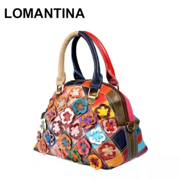 LOMANTINA женские сумки, женские сумки из натуральной кожи, тоут с ручками, Хобо, брендовые дизайнерские сумки на плечо с цветочным принтом, красивый кошелек для девушек
