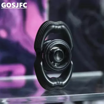 LQEDC Mokume обсидиановый гироскоп на кончике пальца, металлический спиннер