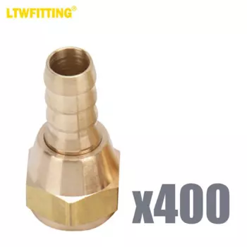 LTWFITTING латунный фитинг для труб С Клешней 3/8 дюйма, внутренний диаметр шланга x 3/8 дюйма, соединение поворотных гаек 45 градусов (комплект из 400 штук)
