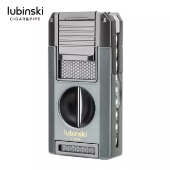 Lubinski многофункциональная ветрозащитная Зажигалка для сигар с двойным пламенем 3 в 1 деловой подарочный набор