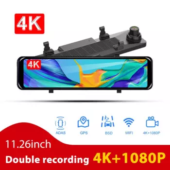Лучшее автомобильное зеркало заднего вида 11,26 дюйма IPS 4K DVR камера BSD камера GPS регистратор FHD 1080P ADAS видеорегистратор с двойным объективом видеорегистратор