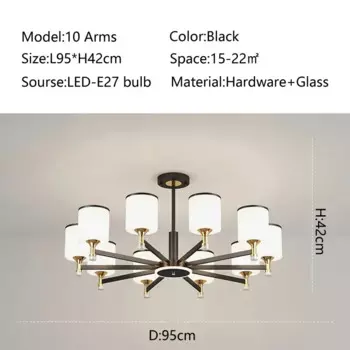 Люстра JIANKEXING золотая и черная