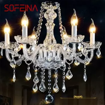 Люстра SOFEINA в европейском стиле, лампы, подвеска в виде свечи, роскошные осветительные приборы для домашнего декора, вилла, зал