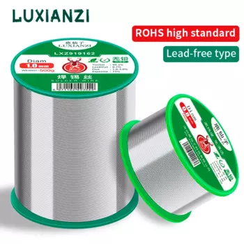 LUXAINZI 500 г бессвинцовый припой, провод Sn99.3 Cu0.7 0,5/0,8/1,0/1,5 мм, Неочищенный оловянный припой, сварочные инструменты SGS