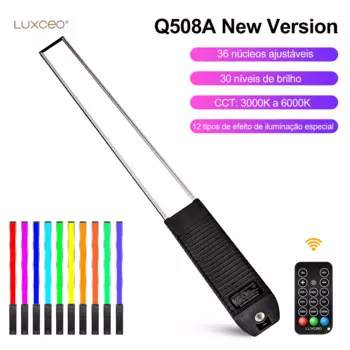 LUXCEO Q508A светодиодный видеокарта с дистанционным управлением 3000K-6000K 36 цветов студийное освещение для фотографий RGB-стик для Youtube TikTok Vlog