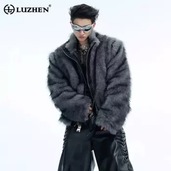LUZHEN зимняя верхняя одежда, легкая роскошная короткая шуба из искусственной кожи, мужская повседневная куртка в американском стиле, новая одежда LZ7160