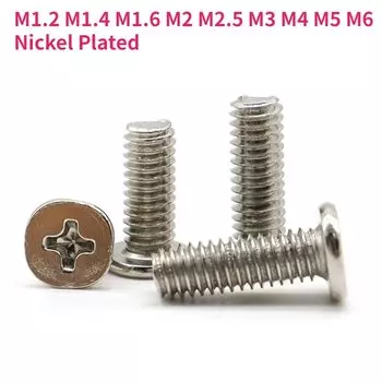 M1.2-M6 никелированный крестообразный ультратонкий плоский болт с большой головкой большого размера для ремонта ноутбуков и компьютеров