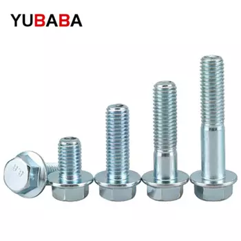 YUBABA Оцинкованные фланцевые болты M5 M6 M8 M10 M12 класс 8,8