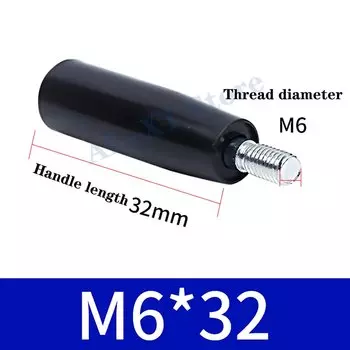 M6/M8/M10/M12 Черная пластиковая ручка Вращающаяся ручка из каучукового дерева Ручка через отверстие через стержень Ручка маховика станка