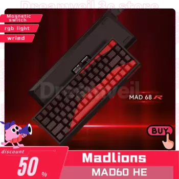Madlions Mad60 He Проводная механическая клавиатура с магнитным переключателем Mad68 He Клавиатура на заказ с низкой задержкой Игровые клавиатуры Hot Wap