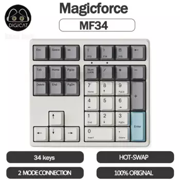 Magicforce MF34 механическая клавиатура 2 режима USB/2,4G Беспроводная цифровая клавиатура с горячей заменой клавиш PBT 34 клавиши игровая клавиатура офисный подарок