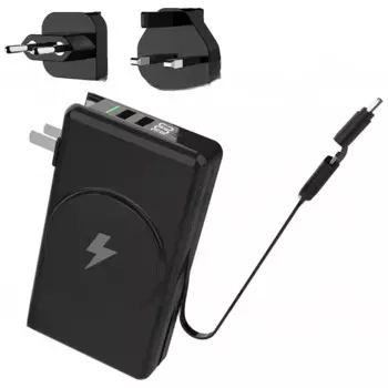 Магнитный 20000mAh беспроводной 5 в 1 складной адаптер переменного тока встроенный Внешний аккумулятор со стандартным цифровым дисплеем