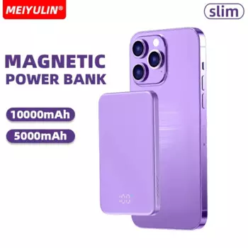 Магнитный беспроводной внешний аккумулятор 10000 мАч ультратонкий 5000 Вт USB C PD20W Быстрая зарядка внешний аккумулятор для iPhone 15 Samsung