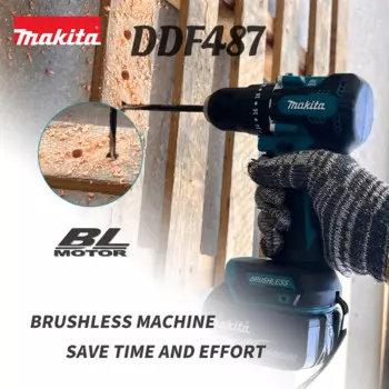Makita DDF487 Бесщеточная электрическая дрель Аккумуляторная ударная дрель Компактная аккумуляторная батарея с высоким крутящим моментом 18 В Портативные электроинструменты