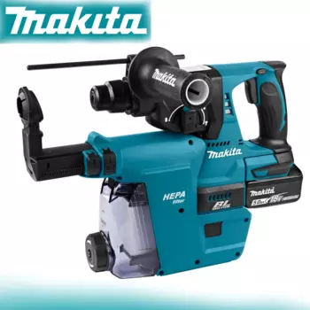 Makita DHR242 18 в бесщеточная аккумуляторная молотковая дрель с системой удаления пыли DX06 автоматический пылесборник набор электроинструментов