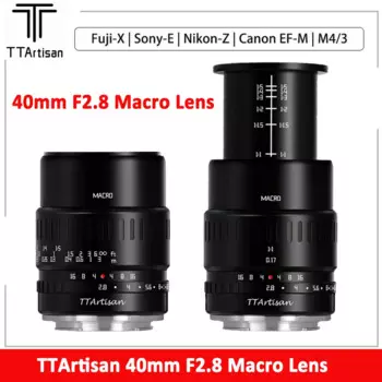 Макрообъектив TTArtisan 40 мм F2.8, ручной фокус для Sony E Fuji XF Canon M Panasonic Olympus M4/3 Nikon Z Leica Sigma L Mount