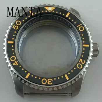 MANTA 42 мм, нержавеющая сталь, искусственная сталь, черное декоративное кольцо, сапфировое стекло, керамическая рамка подходит для NH35/NH36 механизм, запчасти для часов