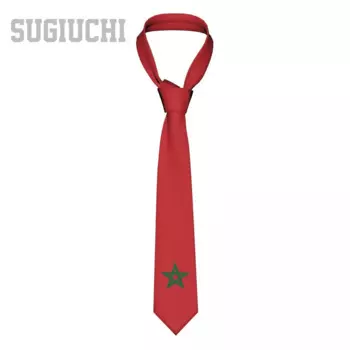 Марокканский флаг эмблема Мужчины Женщины шейные Галстуки Повседневный галстук в клетку костюмы Тонкий Свадебный галстук для вечеринки в деловом стиле галстук