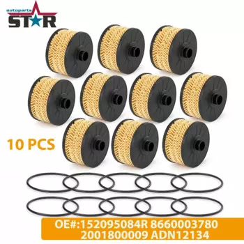 Масляный фильтр для Dactia Dokker, для Nissan, Renault, Mercedes 152095084R 8660003780 2001800009 ADN12134 15 20 950 84R, 10 шт.