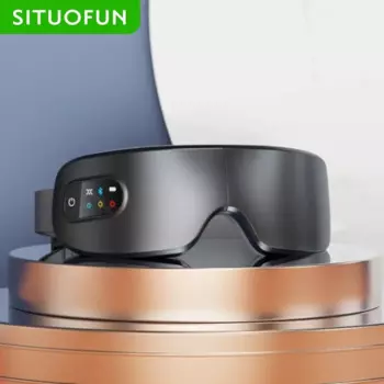 Массажер для глаз с нагревом, вибрацией и музыкой Bluetooth, умная Массажная маска для глаз для расслабления, уменьшения напряжения глаз, улучшения сна