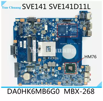 Материнская плата A1893195A, DA0HK6MB6G0 MBX-268 для SONY SVE141D11L, материнская плата ноутбука SLJ8E HM76, поддержка процессора i3 i5, 100% тестовая доставка