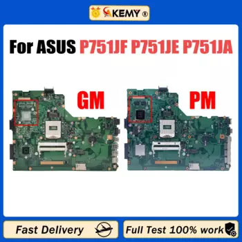 Материнская плата AKMEY P751J для ASUS PRO ESSENTIAL P751JF P751JE P751JA, материнская плата для ноутбука с поддержкой i3 i5 REV 2,0, материнская плата