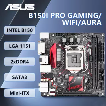 Материнская плата ASUS B150I PRO GAMING/WIFI/AURA с процессором i5 6500 DDR4 32 Гб PCI-E 3,0 USB3.0 M.2 SATA III Mini ITX