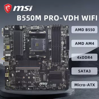 Материнская плата B550 MSI B550M-PRO VDH WIFI для Ryzen 7 5700x 5700x3d 5800x3d CPU AM4, материнская плата DDR4, PCIe 4,0, Micro-ATX.