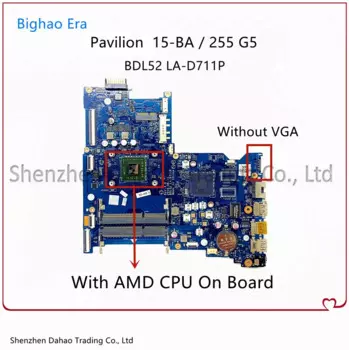 Материнская плата BDL51 для ноутбука HP 15-BA 15-AF 255 G5, с планшетом управления, m2, 6 A8-7410, ЦП DDR3 858587-601 854968-501 854966-601