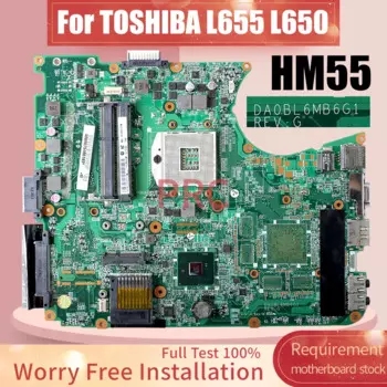 Материнская плата DA0BL6MB6G1 для ноутбука TOSHIBA L655 L650, материнская плата A000075380 HM55 для ноутбука