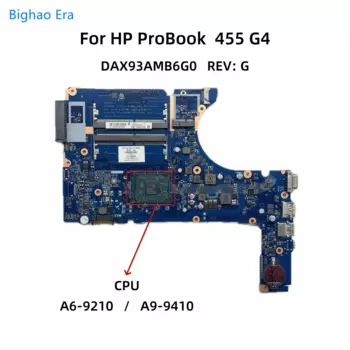 Материнская плата DAX93AMB6G0 для ноутбука HP ProBook 455 G4, с фонариком A9-9410, ЦП DDR4 907357-001 907357-601 907358-001907357-001