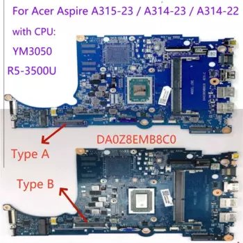 Материнская плата для ноутбука Acer Aspire A315-23 A314-23 DA0Z8EMB8C0 с процессором YM3050/R5-3500U, 100% тестовая работа