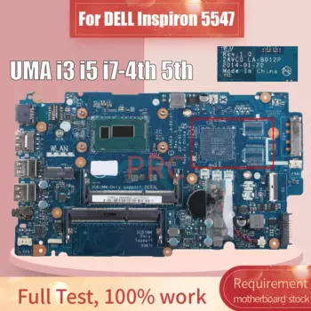 Материнская плата для ноутбука DELL Inspiron 5547 5447, LA-B012P, процессор I3 I5 I7, 4-я 5-я материнская плата UMA DDR3L, протестирована