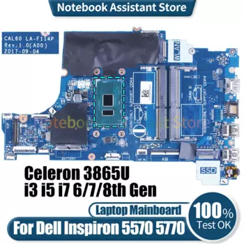 Материнская плата для ноутбука Dell Inspiron 5570 5770, фотосессия 0 m39ny 0V5DDM Celeron 3865U i3 i5 i7 6/7/8-го поколения, материнская плата для ноутбука