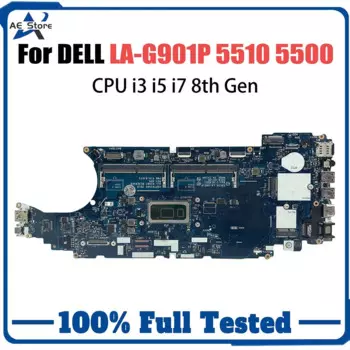 Материнская плата для ноутбука DELL Latitude 5510 5500, 0J16NW 0F25W9 0F9GJ4 LA-G901P, материнская плата компьютера i3 i5 i7, процессор 8-го поколения