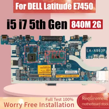 Материнская плата для ноутбука DELL Latitude E7450, стробородный i5 i7 5-го поколения 840M 2G 0hv96 074G70 0KVR0 3