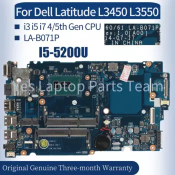 Материнская плата для ноутбука Dell Latitude L3450 L3550 LA-B071P 0TTRPW 0JF67F 019XXT 068RW5 I3 I5 I7 4/5