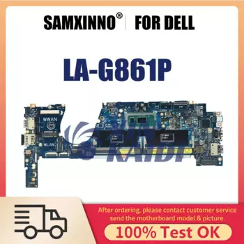Материнская плата для ноутбука для Dell Latitude LA-G861P 7370 0HX8XK 09XFPT 0TCDGC 0HX8XK материнская плата для ноутбука i5 i7 8-го поколения