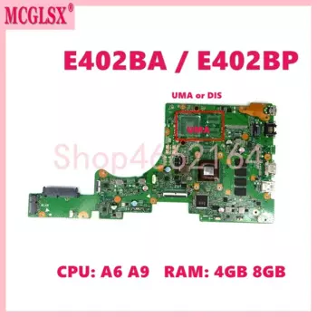 Материнская плата для ноутбука E402BA E2 A6 A9 CPU 4 ГБ 8 ГБ-RAM Материнская плата ASUS E402BA L402BA X402BP F402BA E402BP F402BP L402BP X402BA
