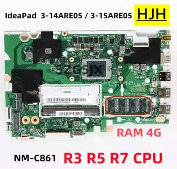 Материнская плата для ноутбука Lenovo IdeaPad 3-14ARE05/3-15ARE05/3-17ARE05 NM-C861 с R3-4300 R5-4500U R7-4700CPU 4G RAM,
